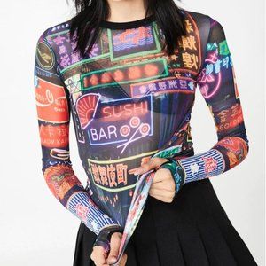 current mood midnight city lights mesh top